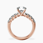 14kt Rose Gold Selena Gomez Entwined Prongs Lab Diamond Ring side right image one