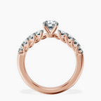 18kt Rose Gold Cassidy Entwined Prongs Lab Diamond Ring side right image one