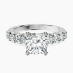 10kt White Gold Selena Gomez Entwined Prongs Lab Diamond Ring front image