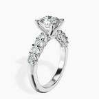 10kt White Gold Selena Gomez Entwined Prongs Lab Diamond Ring standing product image one