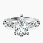 10kt White Gold Selena Gomez Entwined Prongs Lab Diamond Ring front image