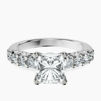 10kt White Gold Selena Gomez Entwined Prongs Lab Diamond Ring front image