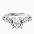 Platinum Selena Gomez Entwined Prongs Lab Diamond Ring front image