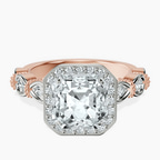18kt Rose Gold Micaela Halo Lab Diamond Ring front image