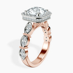 18kt Rose Gold Micaela Halo Lab Diamond Ring standing product image one