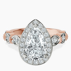 18kt Rose Gold Micaela Halo Lab Diamond Ring front image