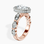 18kt Rose Gold Micaela Halo Lab Diamond Ring standing product image one