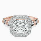 18kt Rose Gold Micaela Halo Lab Diamond Ring front image