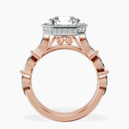 18kt Rose Gold Micaela Halo Lab Diamond Ring side right image one