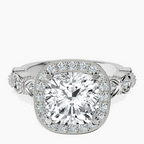 Platinum Micaela Halo Lab Diamond Ring front image