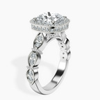 Platinum Micaela Halo Lab Diamond Ring standing product image one