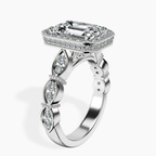 Platinum Micaela Halo Lab Diamond Ring standing product image one