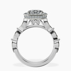 Platinum Micaela Halo Lab Diamond Ring side right image one