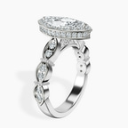 Platinum Micaela Halo Lab Diamond Ring standing product image one