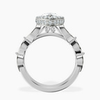 Platinum Micaela Halo Lab Diamond Ring side right image one