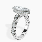 Platinum Micaela Halo Lab Diamond Ring standing product image one