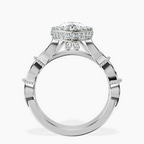 Platinum Micaela Halo Lab Diamond Ring side right image one
