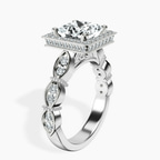 Platinum Micaela Halo Lab Diamond Ring standing product image one
