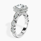 9ct White Gold Micaela Halo Lab Diamond Ring standing product image one