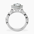 9ct White Gold Micaela Halo Lab Diamond Ring side right image one