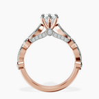1.43 ct. marquise Larisa Side Stone lab diamond Ring in 18kt rose gold side right image one
