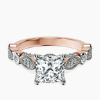 14ct Rose Gold Larisa Side Stone Lab Diamond Ring front image