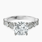 10kt White Gold Larisa Side Stone Lab Diamond Ring front image