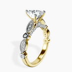 2.23 ct. heart Larisa Side Stone lab diamond Ring in 18kt yellow gold standing product image one
