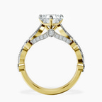 2.23 ct. heart Larisa Side Stone lab diamond Ring in 18kt yellow gold side right image one