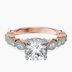 18kt Rose Gold Filippa Milgrain Lab Diamond Ring front image