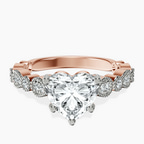 18kt Rose Gold Filippa Milgrain Lab Diamond Ring front image