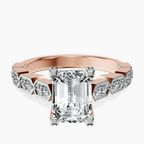 14kt Rose Gold Calista Side Stone Lab Diamond Ring front image