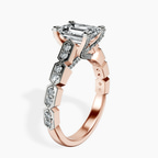 14kt Rose Gold Calista Side Stone Lab Diamond Ring standing product image one
