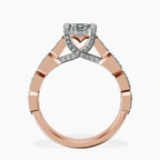 14kt Rose Gold Calista Side Stone Lab Diamond Ring side right image one