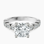 14kt White Gold Calista Side Stone Lab Diamond Ring front image