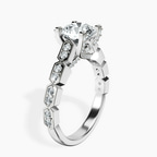 14kt White Gold Calista Side Stone Lab Diamond Ring standing product image one