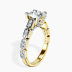 14kt Yellow Gold Calista Side Stone Lab Diamond Ring standing product image one