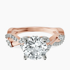 10kt Rose Gold Harlow Twisted Shank Lab Diamond Ring front image