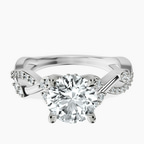 14kt White Gold Harlow Twisted Shank Lab Diamond Ring front image