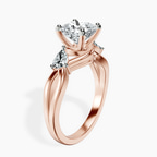 9ct Rose Gold Odette Three Stone Bypass Lab Diamond Ring standing product image one