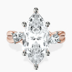 18kt Rose Gold Odette Three Stone Bypass Lab Diamond Ring front image