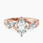 18kt Rose Gold Odette Three Stone Bypass Lab Diamond Ring front image