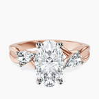 14ct Rose Gold Odette Three Stone Bypass Lab Diamond Ring front image