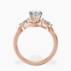 14ct Rose Gold Odette Three Stone Bypass Lab Diamond Ring side right image one