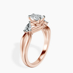 14kt Rose Gold Odette Three Stone Bypass Lab Diamond Ring standing product image one