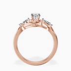 14kt Rose Gold Odette Three Stone Bypass Lab Diamond Ring side right image one
