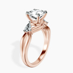 9ct Rose Gold Odette Three Stone Bypass Lab Diamond Ring standing product image one