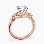 9ct Rose Gold Odette Three Stone Bypass Lab Diamond Ring side right image one