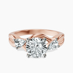 18kt Rose Gold Odette Three Stone Bypass Lab Diamond Ring front image
