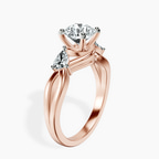 18kt Rose Gold Odette Three Stone Bypass Lab Diamond Ring standing product image one